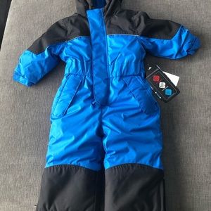 Blue/black toddler boy snowsuit